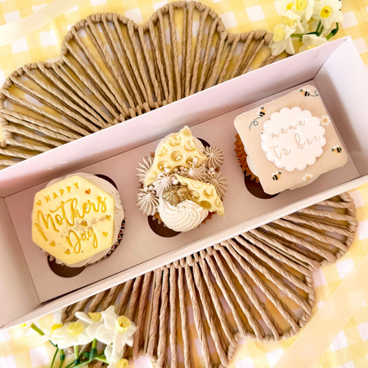 Mothers Day Box of 3 Mama to Bee Cupcakes